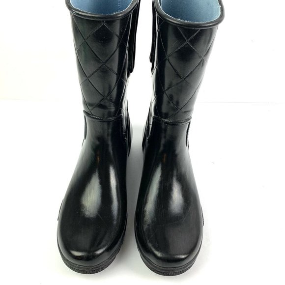 Sperry Top Sider Boots 6 Nellie Black Rubber - Picture 4 of 11